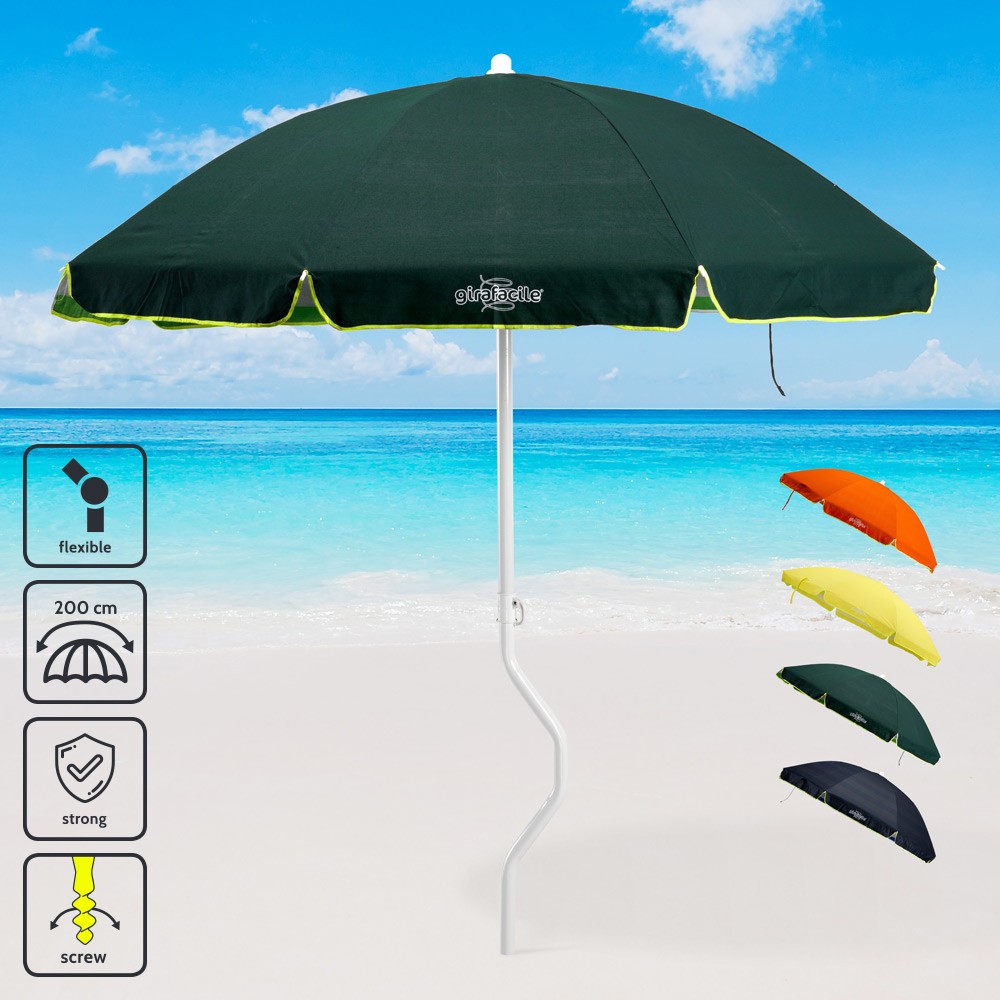Guarda-sol de Algodão Impermeável Resistente ao Vento GiraFacile Grande 200cm Artemide