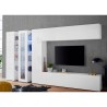 Estante modular branca brilhante móvel TV vitrina 2 colunas módulo suspenso Joy Wide Descontos