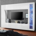 Estante modular branca brilhante móvel TV coluna vitrina módulo suspenso Joy Ledge Descontos