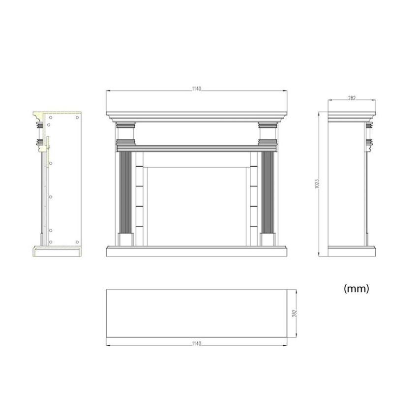 Estrutura de mdf preta para lareira electrica lipari black