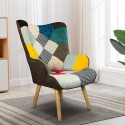 Poltrona cadeira design moderno com braços em patchwork Patchy chic