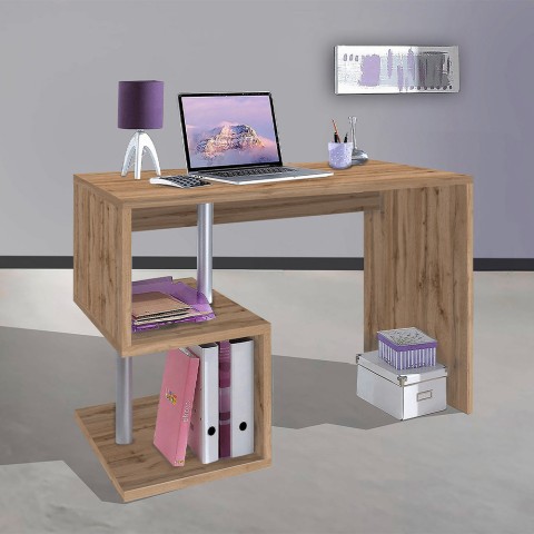 Secretária de escritório em casa com economia de espaço 100x50cm madeira Esse 2 Oak Promoção