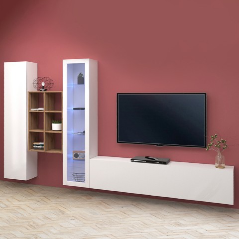 Gabinete de TV de sala de estar Estante de madeira branca Rold WH Promoção