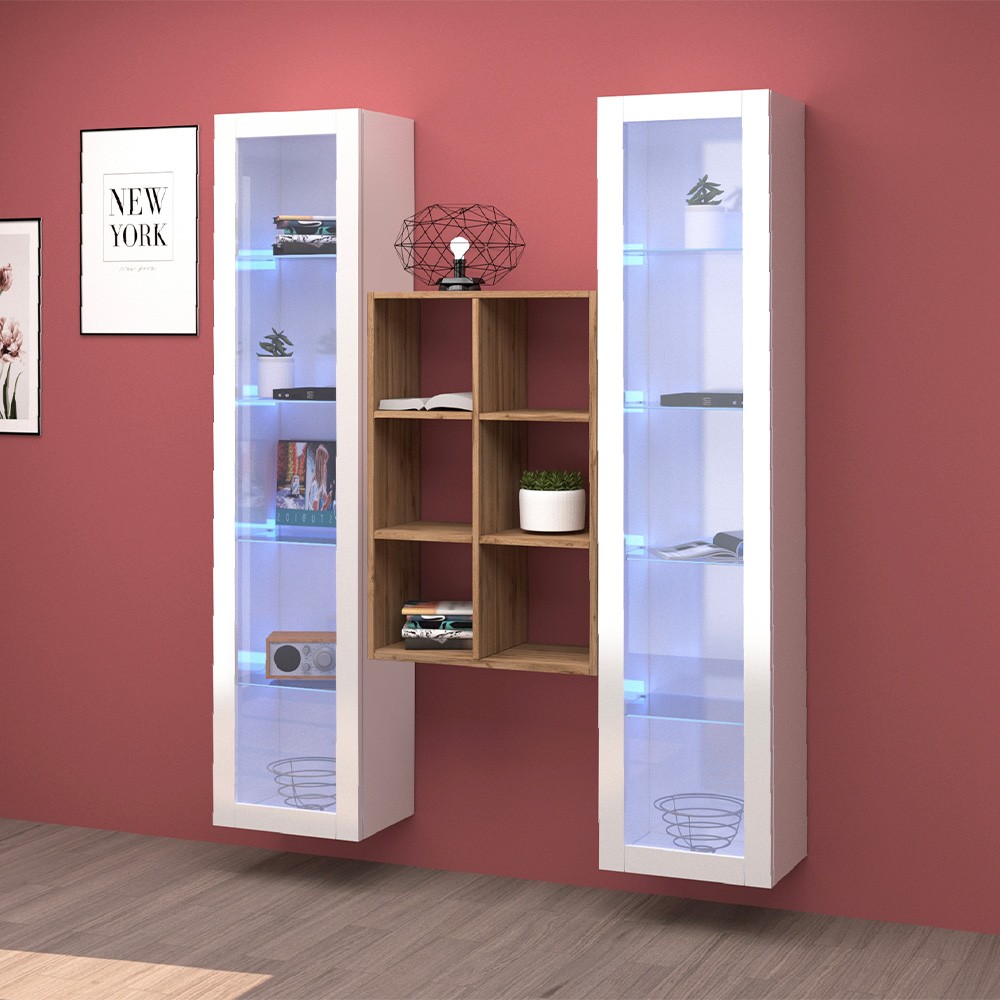 Móvel Armário de Televisão para Sala de Estar Moderno e Elegante Kesia WH
