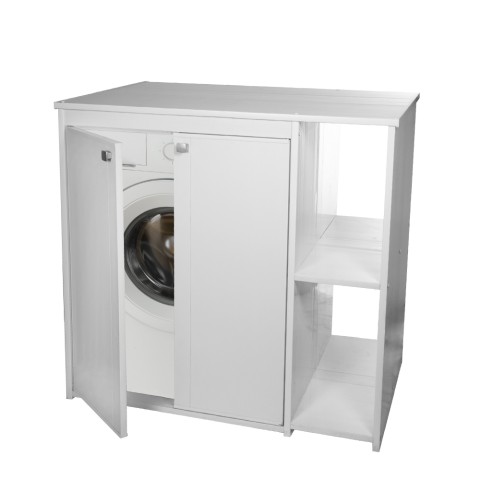 Armário externo branco de 2 compartimentos em PVC 5012PRO Negrari para máquina de lavar roupa Promoção