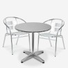 Conjunto mesa redonda 70cm com 2 cadeiras de alumínio bar jardim exterior Fizz Promoção
