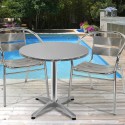 Conjunto mesa redonda 70cm com 2 cadeiras de alumínio bar jardim exterior Fizz Venda