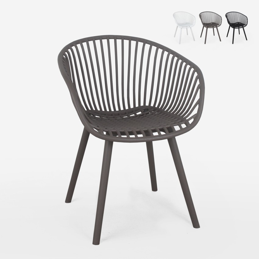 Cadeira moderna com braços para sala de jantar cozinha jardim Philis Promoção
