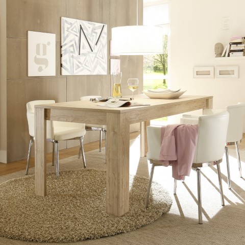 Mesa de jantar cozinha extensível madeira de carvalho 90x137-185cm Toko Palma Promoção