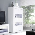 Vitrina moderna sala de estar 4 portas de vidro branco brilhante Tina Basic Catálogo