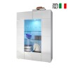 Vitrina 2 portas vidro branco brilhante moderno sala de estar 121x166cm Murano Wh Venda