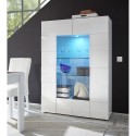 Vitrina 2 portas vidro branco brilhante moderno sala de estar 121x166cm Murano Wh Catálogo