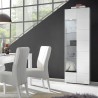 Vitrina sala de estar moderna 1 porta branco brilhante xadrez Bee Wh Dama Promoção