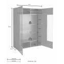Vitrina de sala moderna antracite 121x166cm 2 portas vidro Murano Rt Escolha