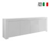 Aparador sala de estar 4 portas 210cm madeira branco brilhante Amalfi Wh XL Venda