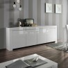 Aparador sala de estar 4 portas 210cm madeira branco brilhante Amalfi Wh XL Saldos