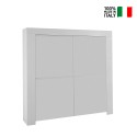 Aparador móvel sala de estar cozinha alto 4 portas branco brilhante Moyen Amalfi Venda