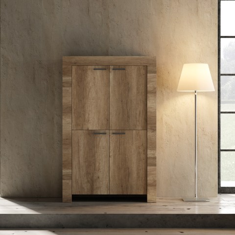 Armário aparador alto cozinha sala de estar madeira 4 portas Moyen Land Promoção