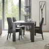 Mesa de jantar moderna cinzenta brilhante 180x90cm Uxor Prisma Saldos