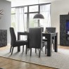 Mesa de jantar moderna cinzenta brilhante 180x90cm Uxor Prisma Catálogo