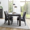 Mesa de jantar moderna cinzenta brilhante 180x90cm Uxor Prisma Estoque