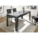 Mesa de jantar moderna cinzenta brilhante 180x90cm Uxor Prisma Modelo
