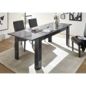 Mesa de jantar 90x137-185cm extensível cinzento brilhante Plus Prisma Descontos