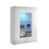 Vitrina branca brilhante moderna 2 portas de vidro sala de estar 121x166cm Ego Wh Saldos
