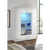 Vitrina branca brilhante moderna 2 portas de vidro sala de estar 121x166cm Ego Wh Catálogo