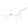 Mesa de jantar extensível madeira 90x137-185cm branco brilhante Vigo Urbino Modelo