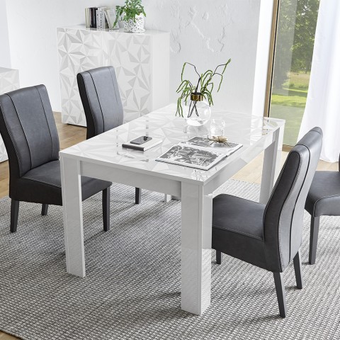 Mesa sala de jantar extensível branco brilhante 90x137-185cm Most Prisma Promoção