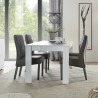 Mesa de sala de jantar 180x90cm branco brilhante moderno Athon Prisma Saldos