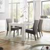 Mesa de sala de jantar 180x90cm branco brilhante moderno Athon Prisma Descontos