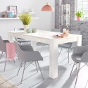 Mesa de sala de jantar 180x90cm branco brilhante moderno Athon Prisma Estoque