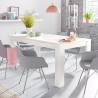 Mesa de sala de jantar 180x90cm branco brilhante moderno Athon Prisma Estoque