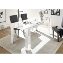 Mesa de sala de jantar 180x90cm branco brilhante moderno Athon Prisma Modelo