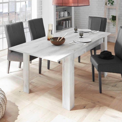 Mesa de jantar extensível madeira 90x137-185cm branco brilhante Vigo Urbino Promoção