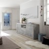 Aparador sala de estar moderno 2 portas 2 gavetas cinzento Urbino Ct L Saldos