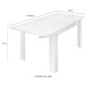 Mesa de jantar moderna 90x137-185cm extensível cinzento Fold Urbino Medidas