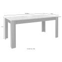 Mesa de sala de jantar 180x90cm moderno cinzento cimento extensível Icaro Urbino Venda