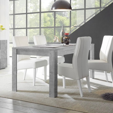 Mesa de sala de jantar 180x90cm moderno cinzento cimento extensível Icaro Urbino Promoção