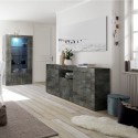 Aparador sala de estar preto moderno 2 portas 2 gavetas Urbino Ox L Saldos