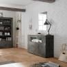 Aparador sala de estar moderno preto 2 portas 110cm Minus Ox Urbino Descontos