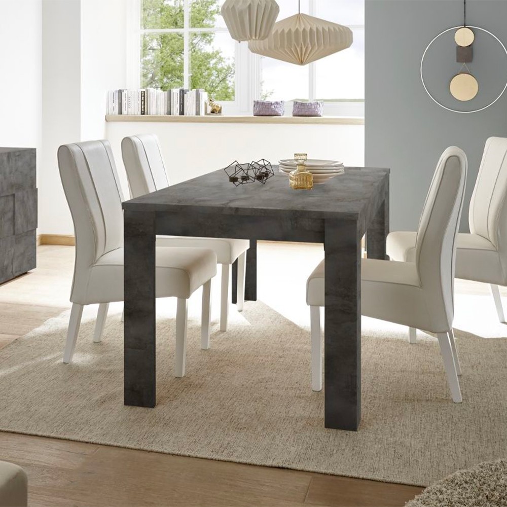 Mesa de jantar moderna de madeira preta extensível 180x90cm Log Urbino