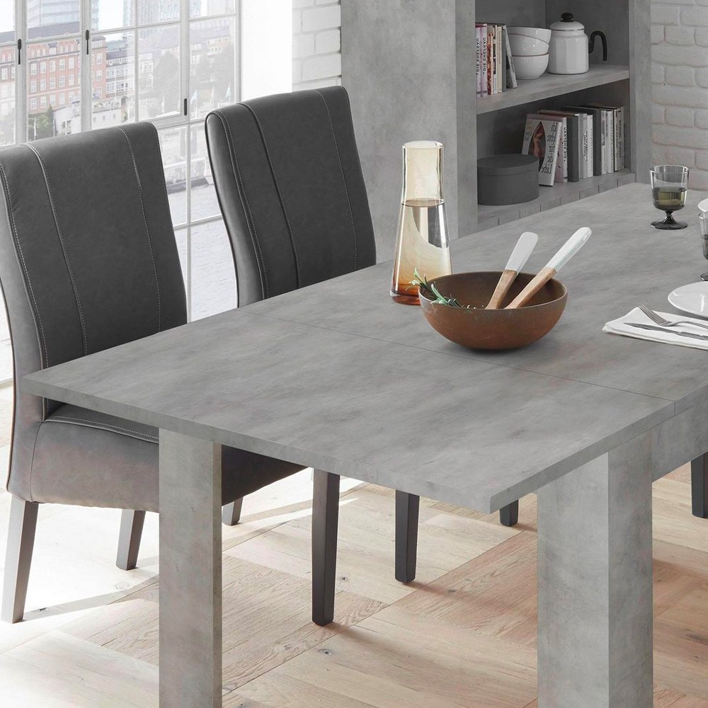 Extensão 48cm para mesa de jantar Icaro 180x90cm cinzento cimento Urbino