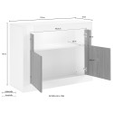 Aparador sala de estar 110cm moderno cimento preto óxido 2 portas Minus CX Descontos