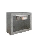 Aparador sala de estar 110cm moderno cimento preto óxido 2 portas Minus CX Oferta