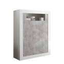 Aparador sala de estar alto 144cm branco brilhante cimento moderno Sior BC Oferta