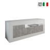 Móvel de TV branco brilhante cimento 3 portas 138cm moderno Jaor BC Venda