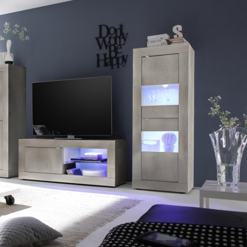 Vitrina de sala de estar moderna em madeira 61x162cm Nina Pc Basic Promoção